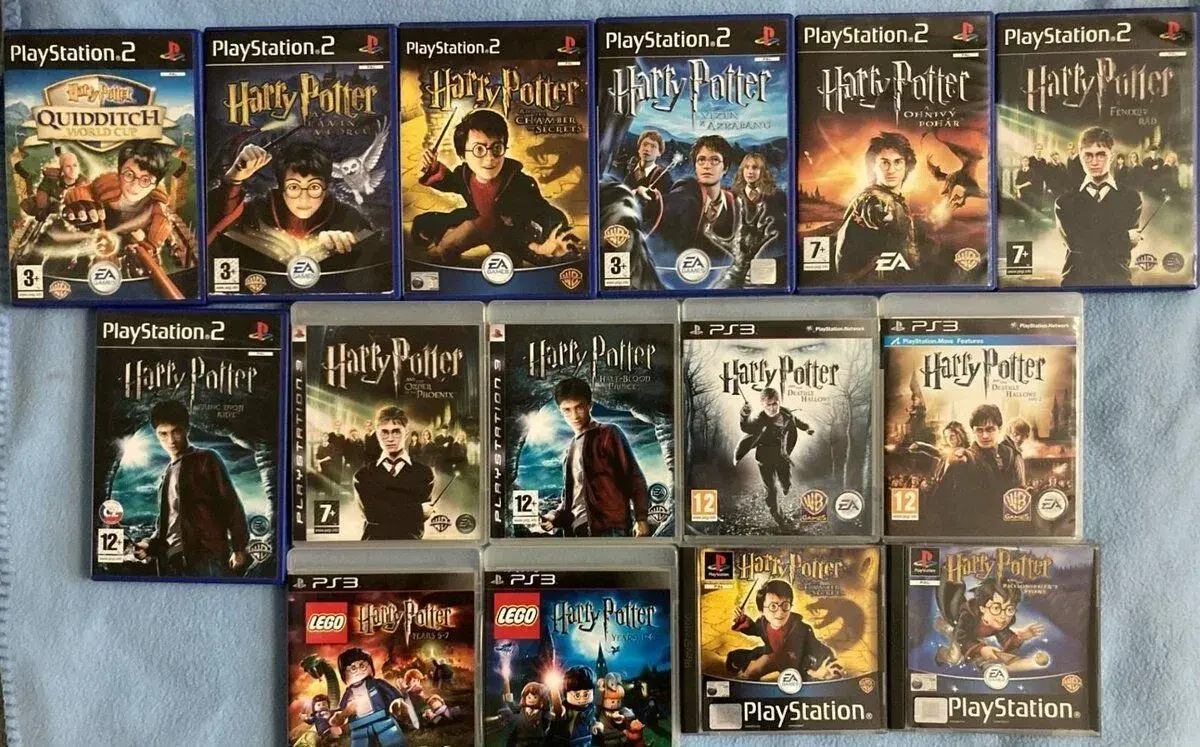 Kompletnu zbierku hier Harry Potter na ps1, 2, 3