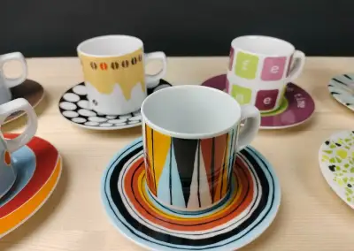 6 x dizajnová porcelánová šálka s podšálkou