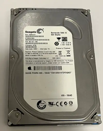 Seagate Barracuda 500GB HDD – 3,5” SATA, 7200 RPM