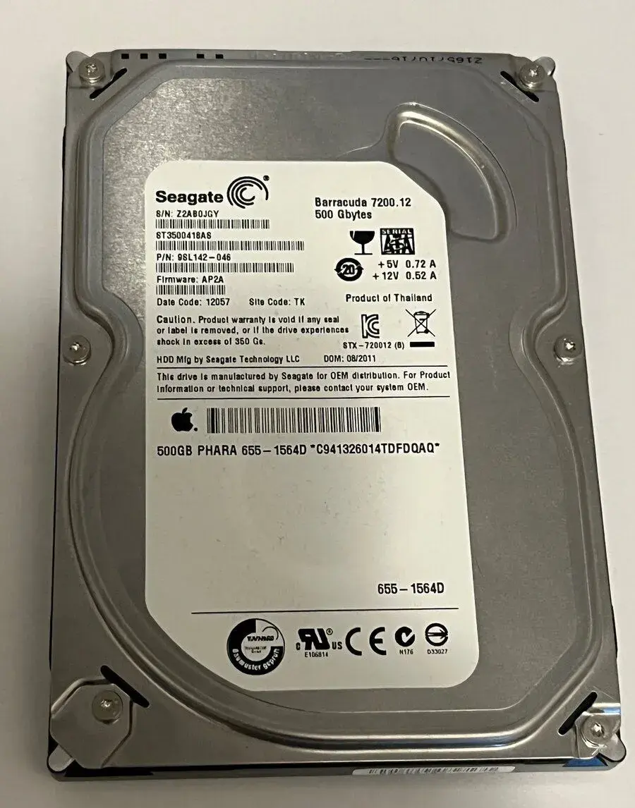 Seagate Barracuda 500GB HDD – 3,5” SATA, 7200 RPM