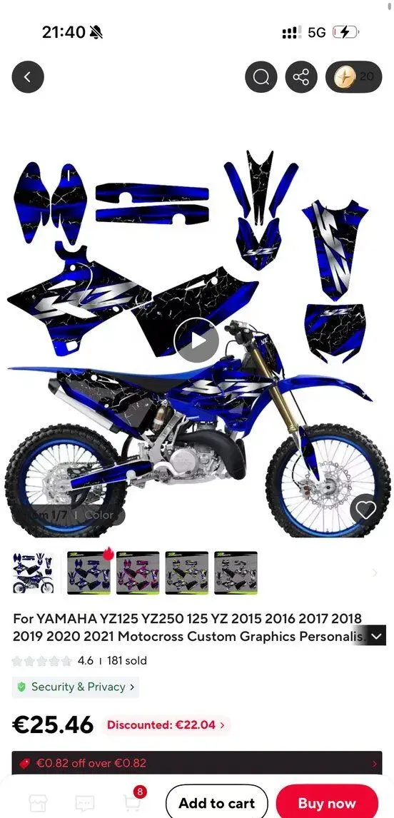 Polepy Yamaha YZ 125