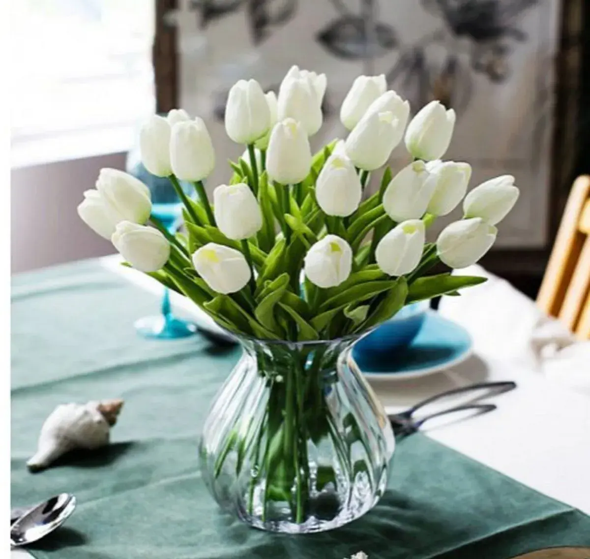 Luxusné umelé tulipány biele NOVé