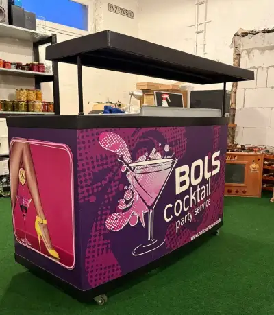 Mobilný koktailový bar – rozkladací, prenosný