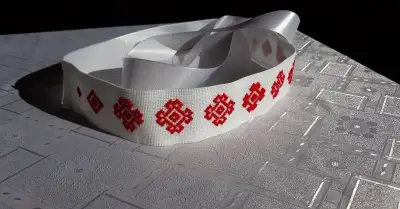 Svadobný opasok folklórny slovanský červený