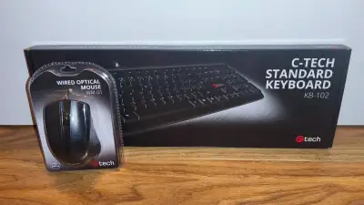 C-TECH KB-102 klávesnica a myš,USB,káblová,nová,super cena