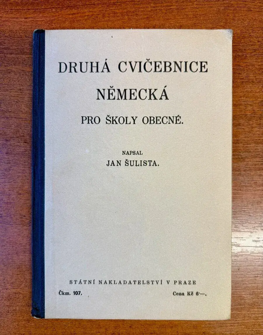Historická učebnica, cvičebnica nemčiny - Šulista J., r.1932