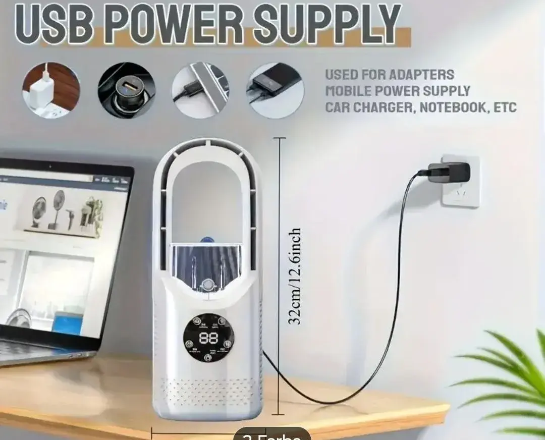 3-v-1 USB klimatizačný ventilátor s rozprašovačom