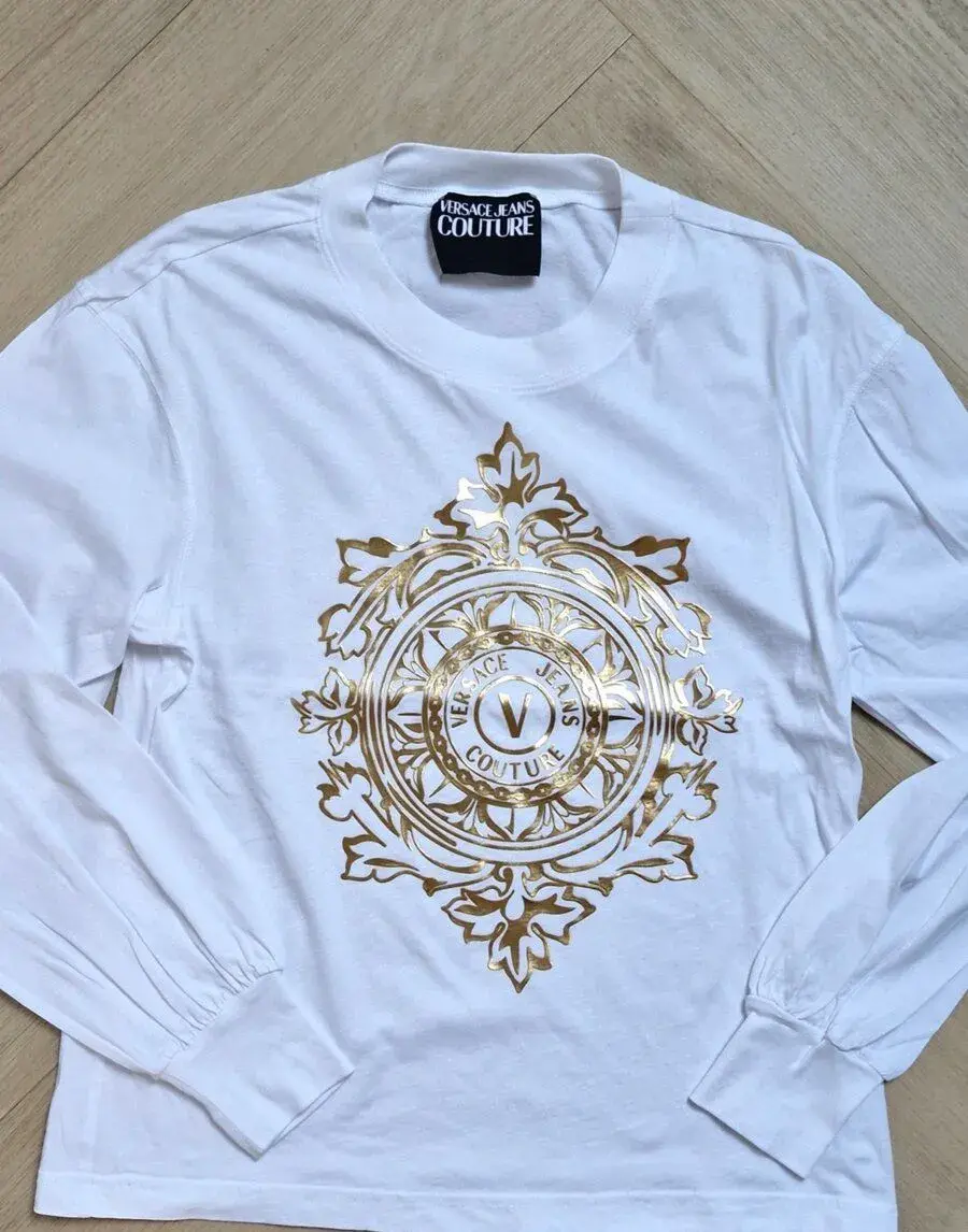 Versace Jeans Couture bielo zlaty top tricko dlhy rukav M