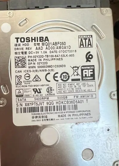 Toshiba 500GB, SATAII, 5400RPM, 8MB, MQ01ABF050
