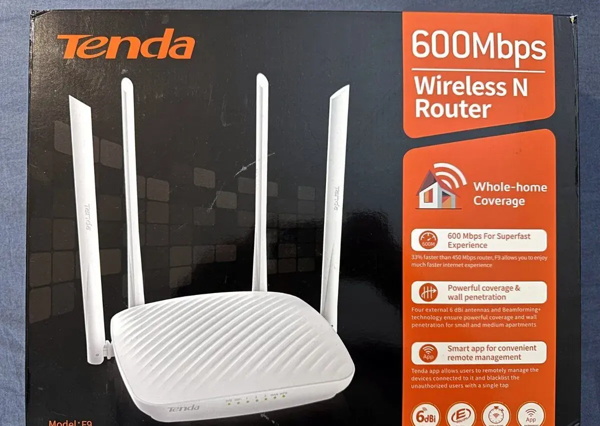 Wi-Fi router Tenda F9 (600 Mbps, 4 antény) – kompletné balen