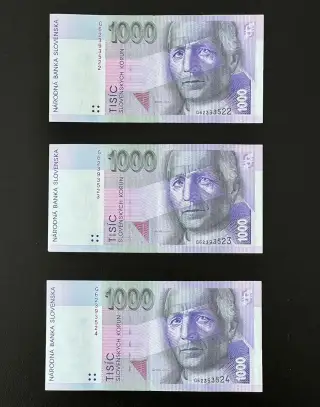 slovenské bankovky / 1000 SK ( čísla za sebou , postupka )