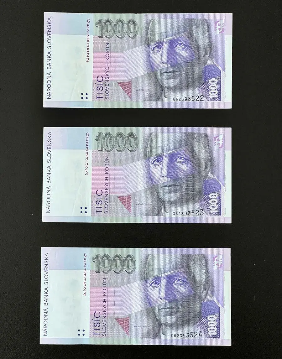 slovenské bankovky / 1000 SK ( čísla za sebou , postupka )