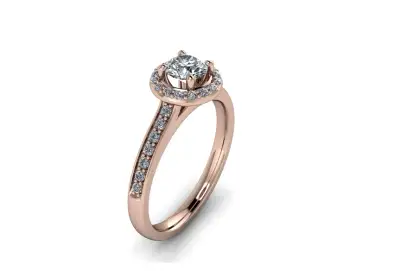 Diamantový zásnubný prsteň 0,91 ct, 14k ružové zlato (GIA)