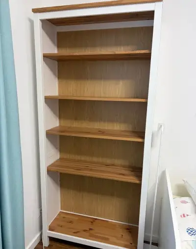 IKEA HEMNES regál/knižnica biela farba svetlohnedá