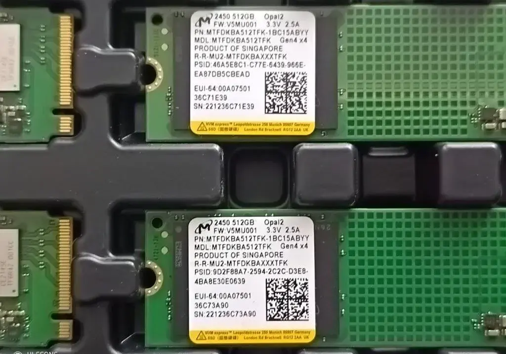 512GB Micron 2450 NVMe Enterprise - Nulový Zápis