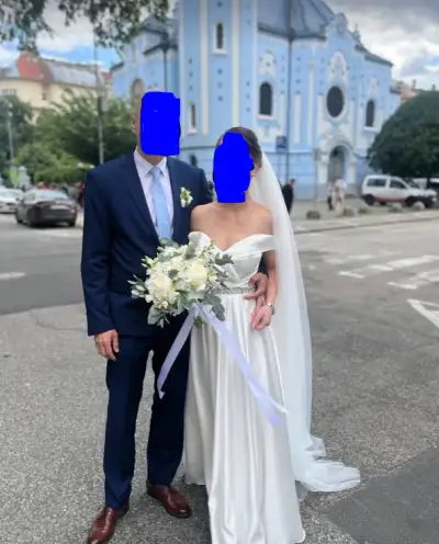 🤍 Elegantné biele svadobné šaty – veľkosť 34–36 🤍