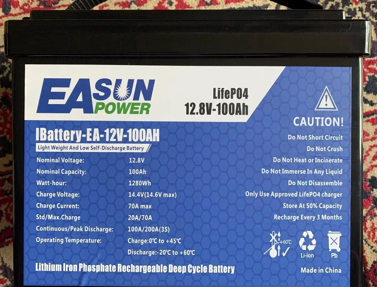 LiFePO4 batéria zn. EASUN 100 Ah 12 V