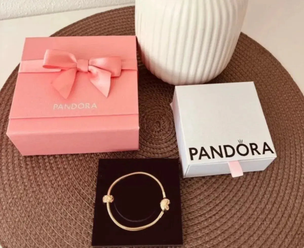 Pandora zlatý zapínací náramok 14k so zlatým príveskom