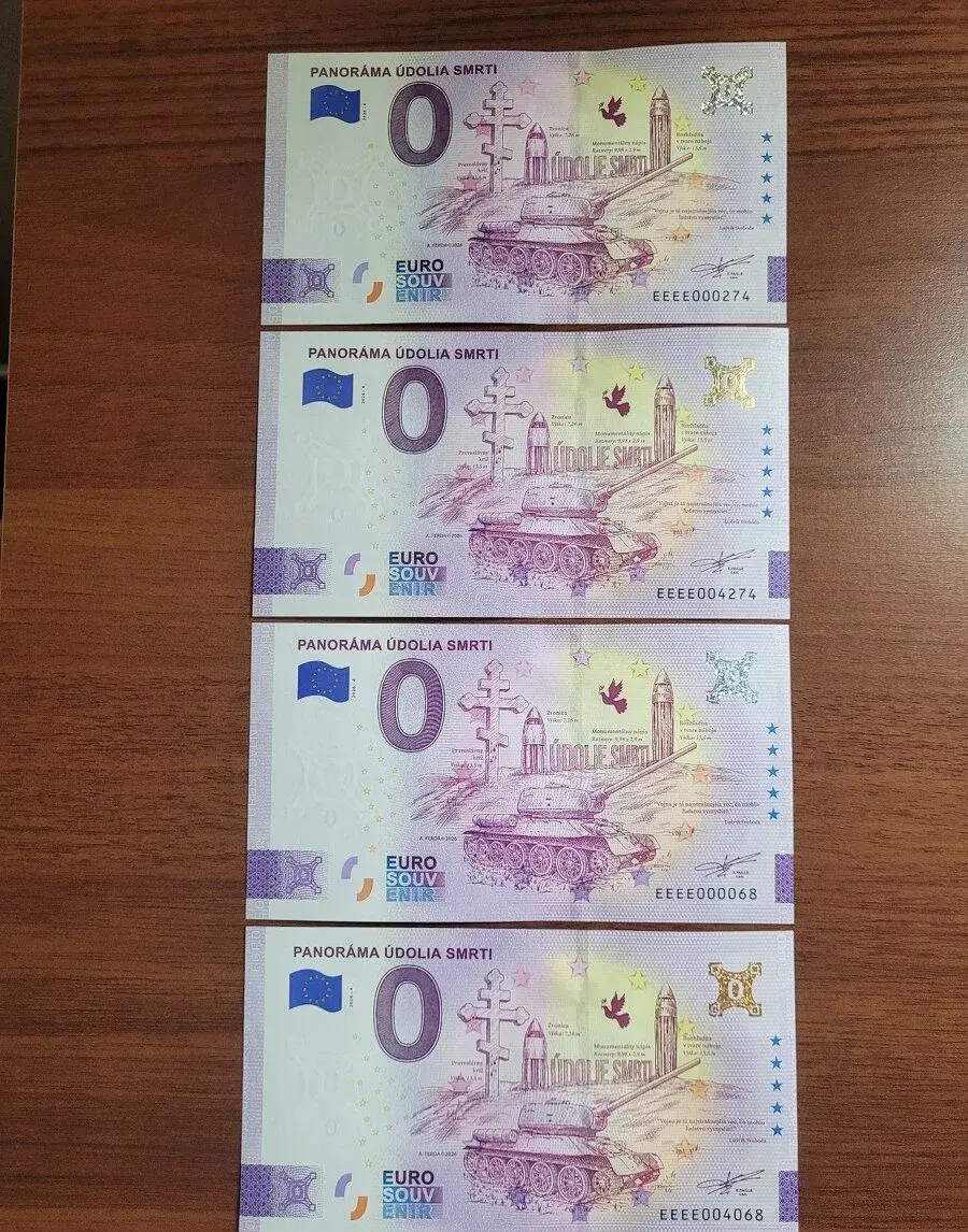 0 eurova bankovka, 0€ bankovky Panoráma Údolia smrti