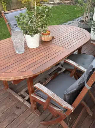 Teakový masívny set TEAK-IT: stôl + 6 kresiel