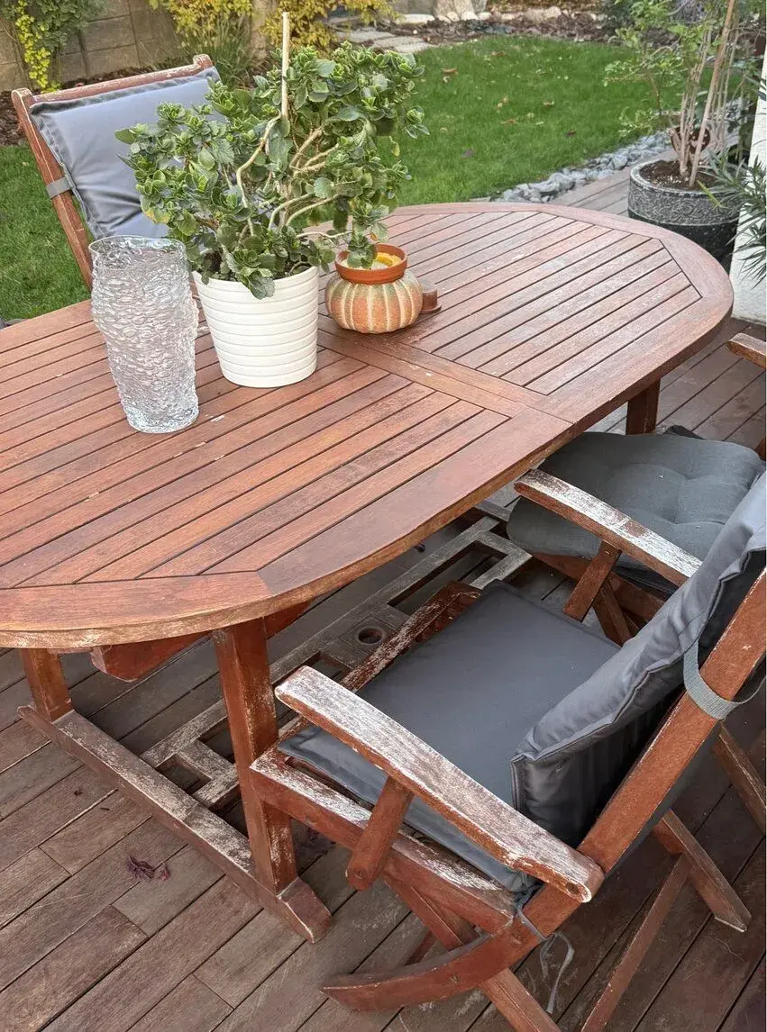 Teakový masívny set TEAK-IT: stôl + 6 kresiel