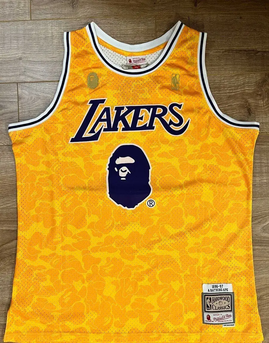 Mitchell & Ness dres BAPE x Lakers XL zlty