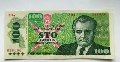 Bankovky ČSSR 100 Kčs 1989 vysoká séria aUnc