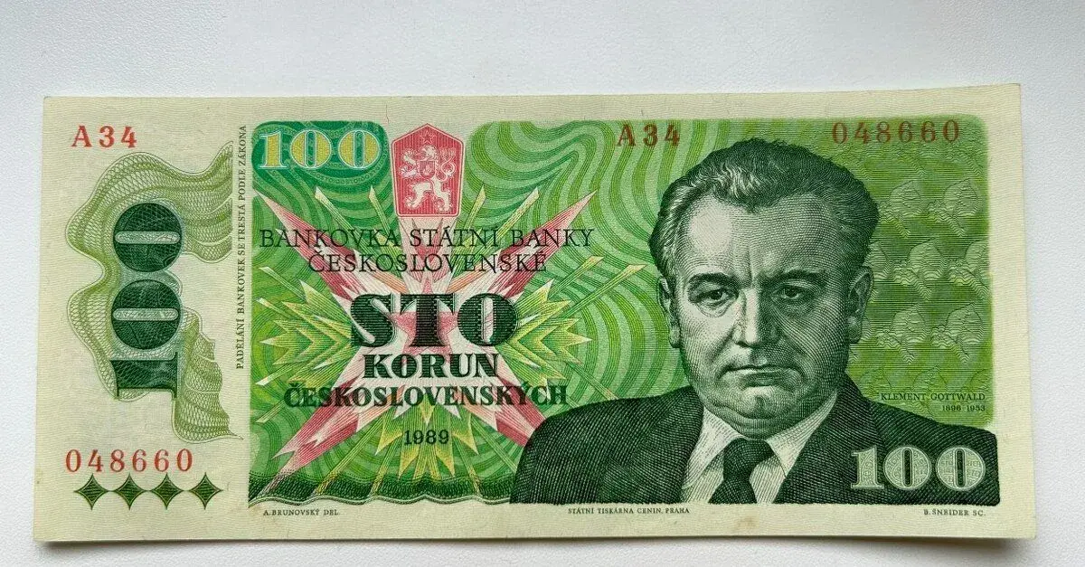Bankovky ČSSR 100 Kčs 1989 vysoká séria aUnc