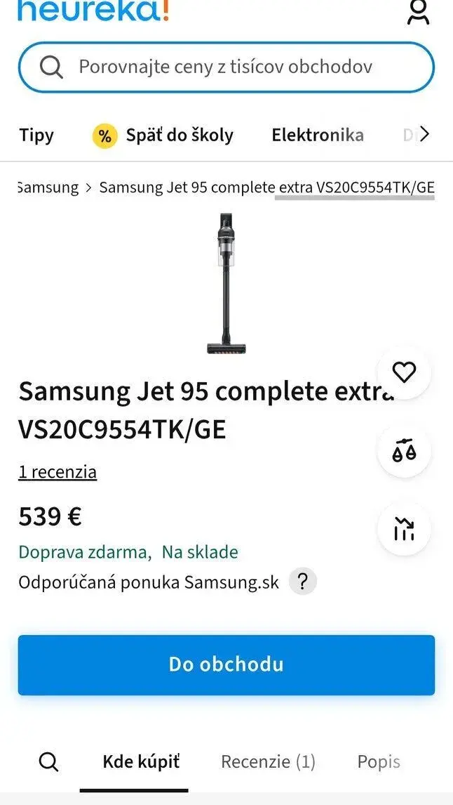 Samsung Jet 95 complete extra | NOVÝ -