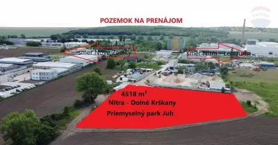 Prenájom pozemku 4518 m2, Nitra – Dolné Krškany