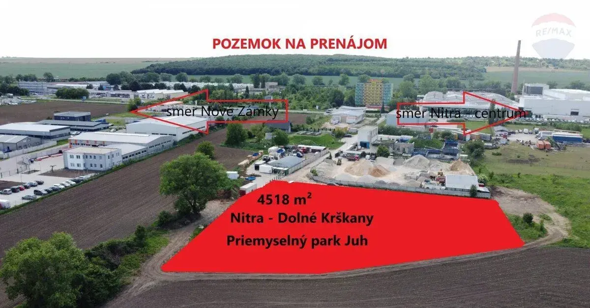Prenájom pozemku 4518 m2, Nitra – Dolné Krškany