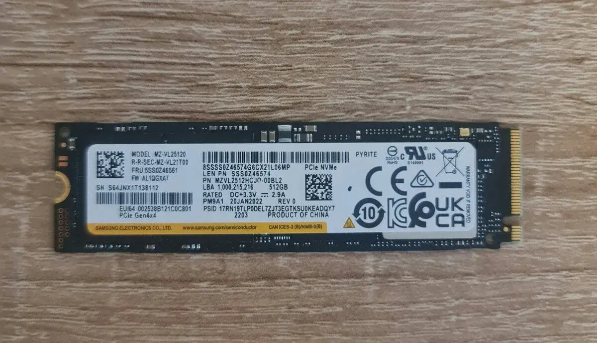 512GB M2 NVME SAMSUNG