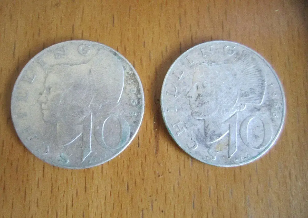 strieborné mince 10 Schilling rok 1958 1966
