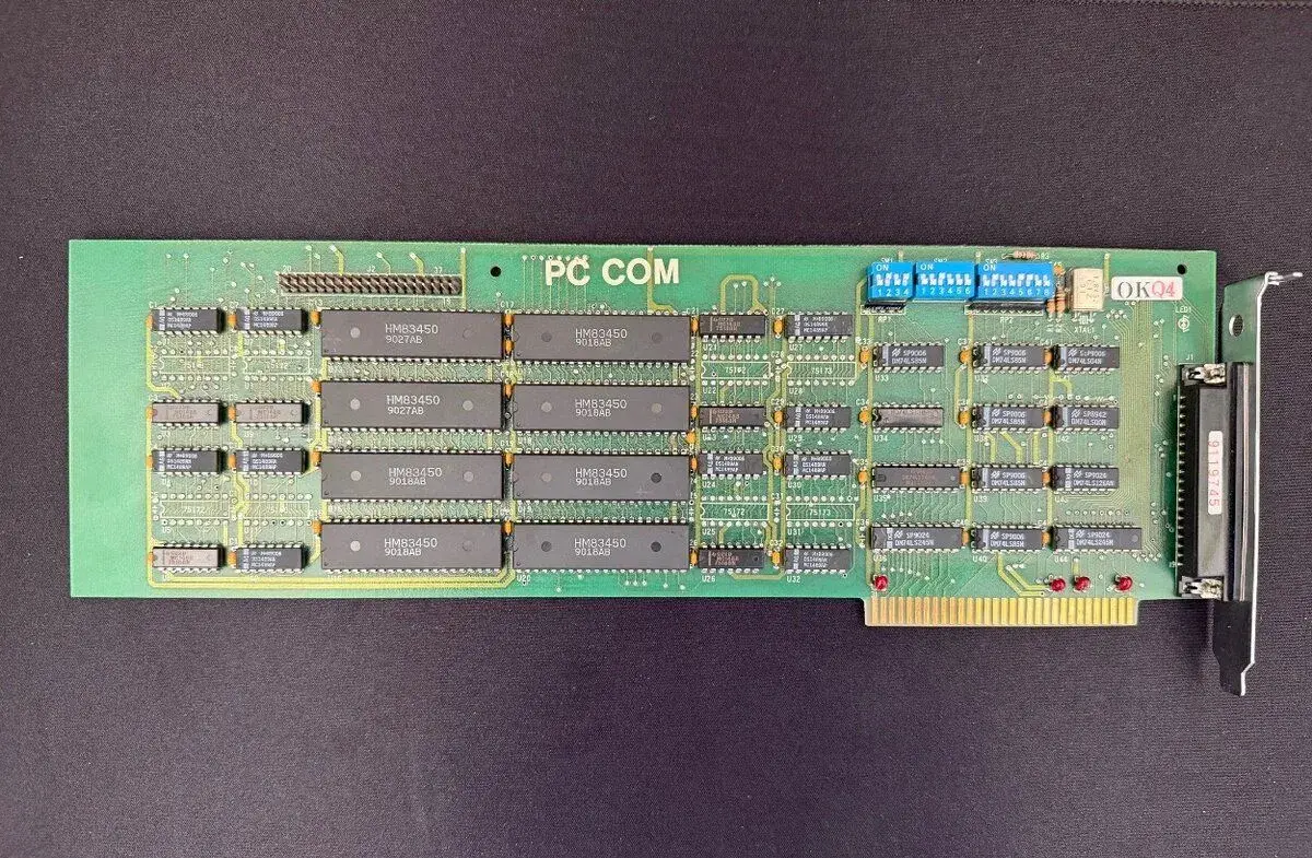 RS232 ISA 8-port karta PCCOM – kompletná, NOS, industriál