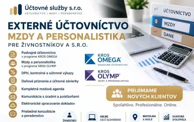 EXTERNÉ ÚČTOVNÍCTVO, MZDY A PERSONALISTIKA PRE S.R.O. A ŽIVN