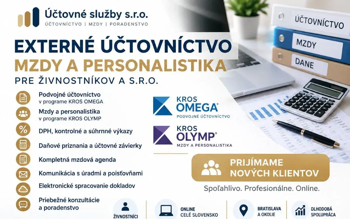 EXTERNÉ ÚČTOVNÍCTVO, MZDY A PERSONALISTIKA PRE S.R.O. A ŽIVN