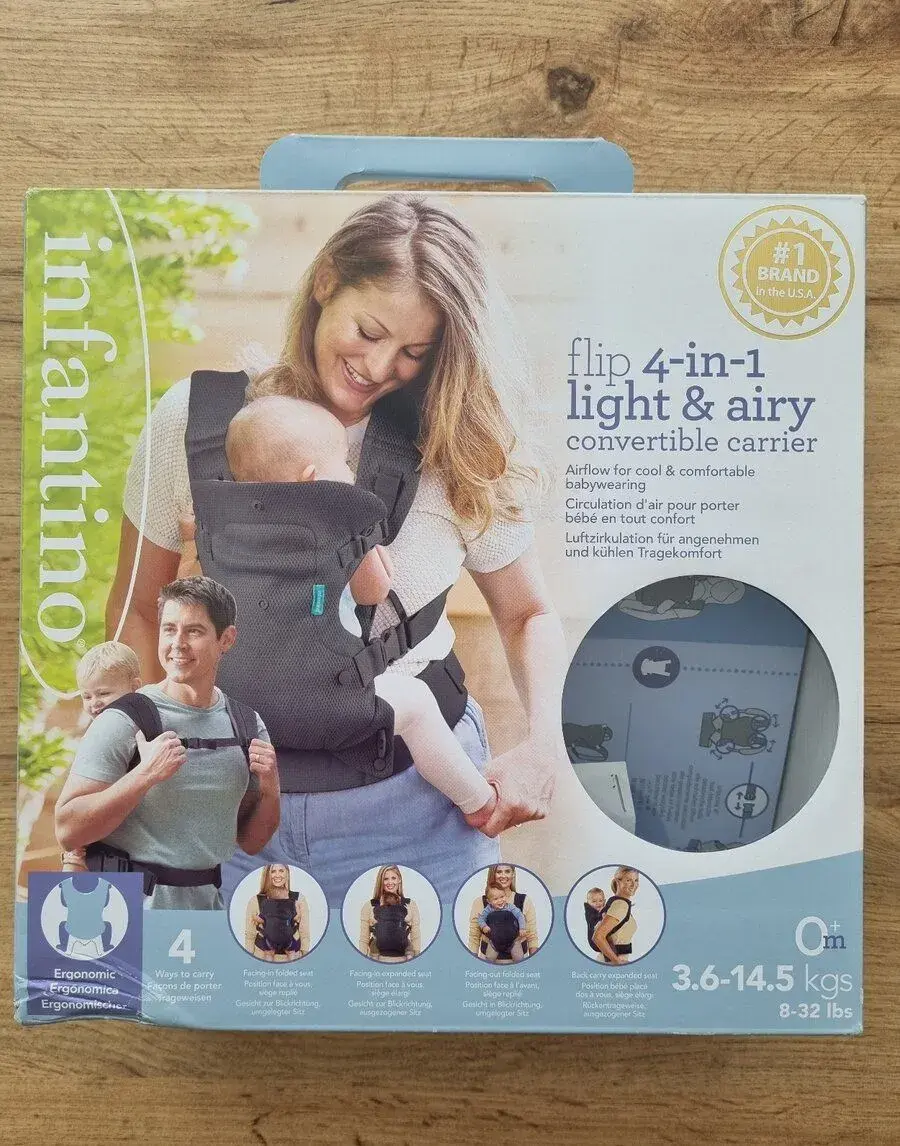 Infantino Flip 4-in-1 Light & Airy v tmavosivém provedení.