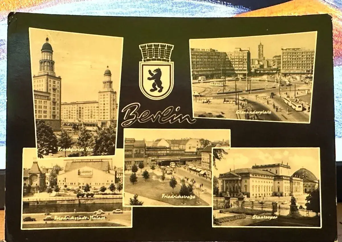 Sada 3 historických pohľadníc NDR (Berlín, Lipsko), 50./60.