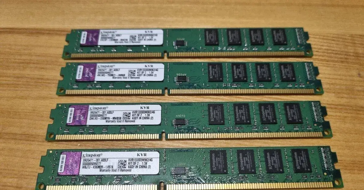 8 GB (4×2 GB) DDR3 Kingston 1333 MHz CL9 – plne funkčné