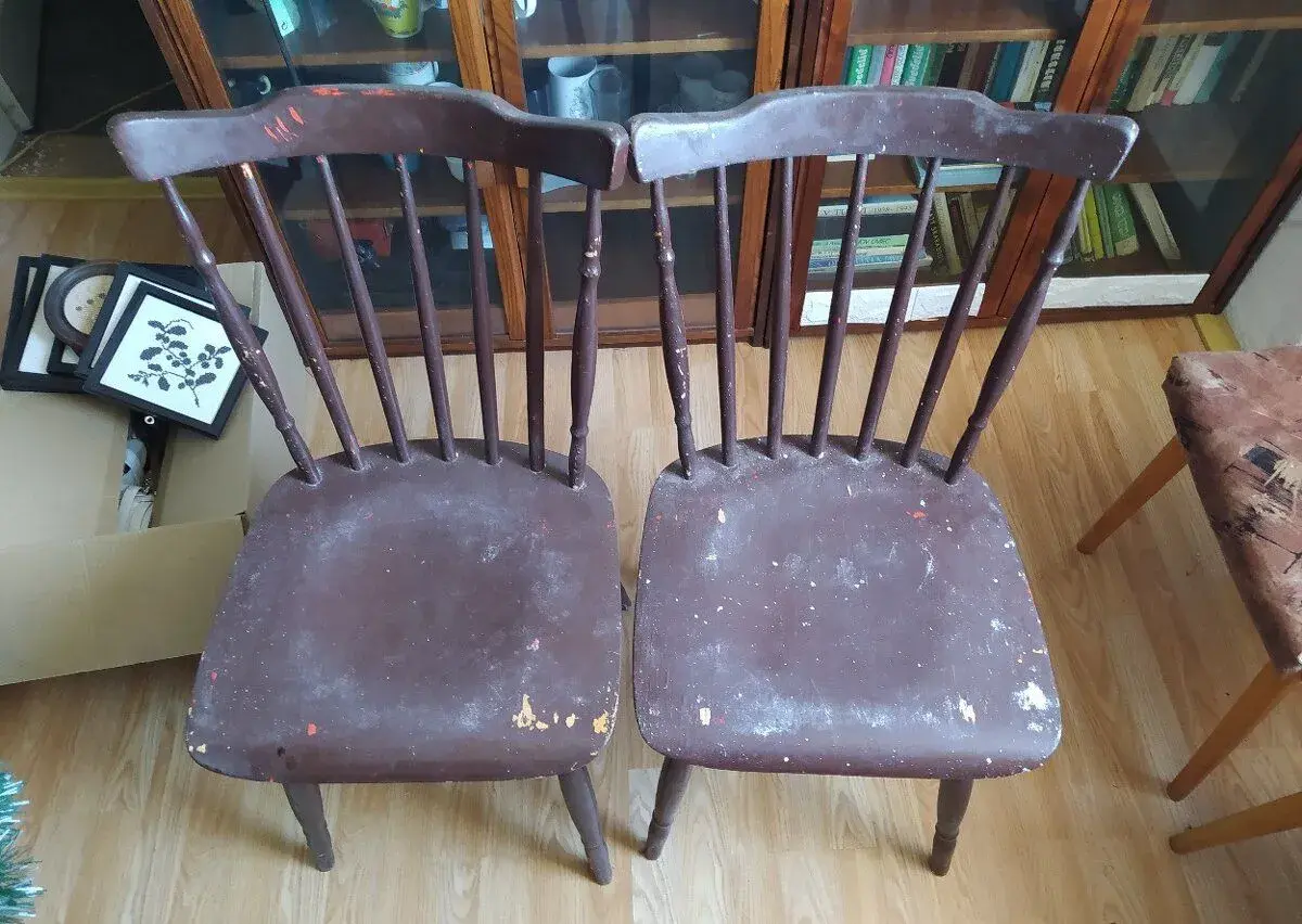 Retro pálkové stoličky TON / Thonet – 2 ks (na renováciu)