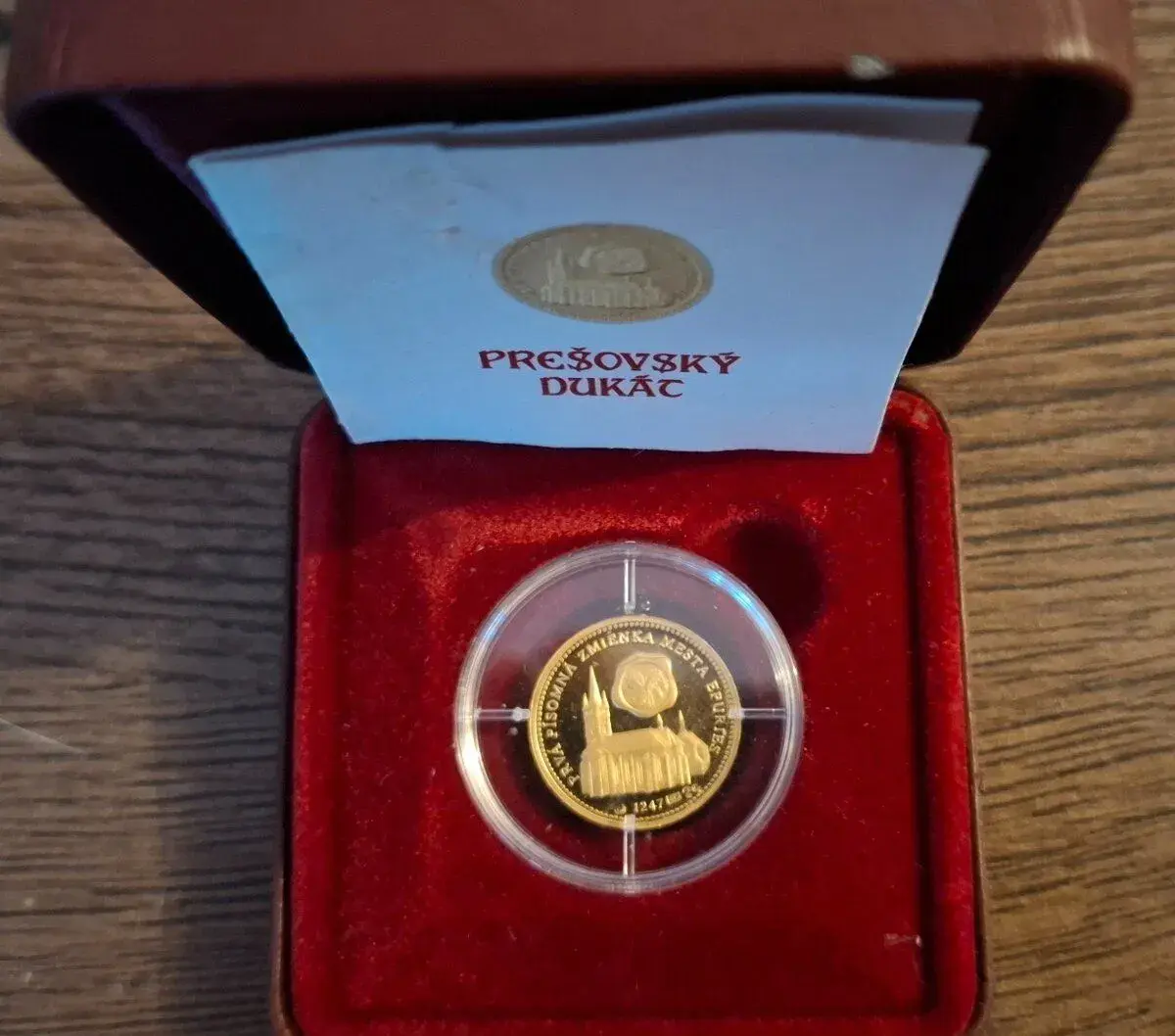 Zlatá zberateľská minca Prešovský dukát.