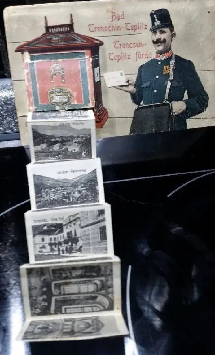 Pohľadnica Tr. Teplice1905 + 44 známok v Českosl. albume