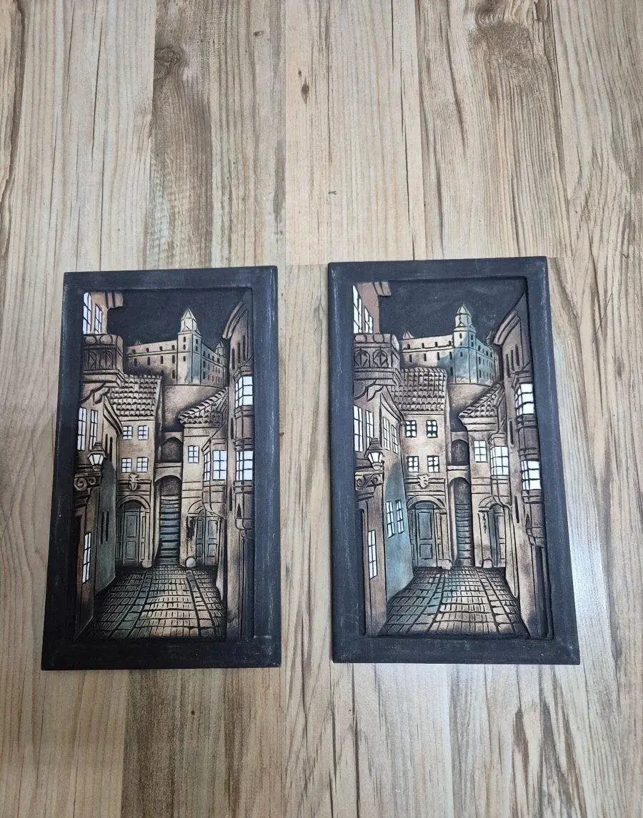 Keramické obrázky Bratislavy 2ks E.T. ART original handmade