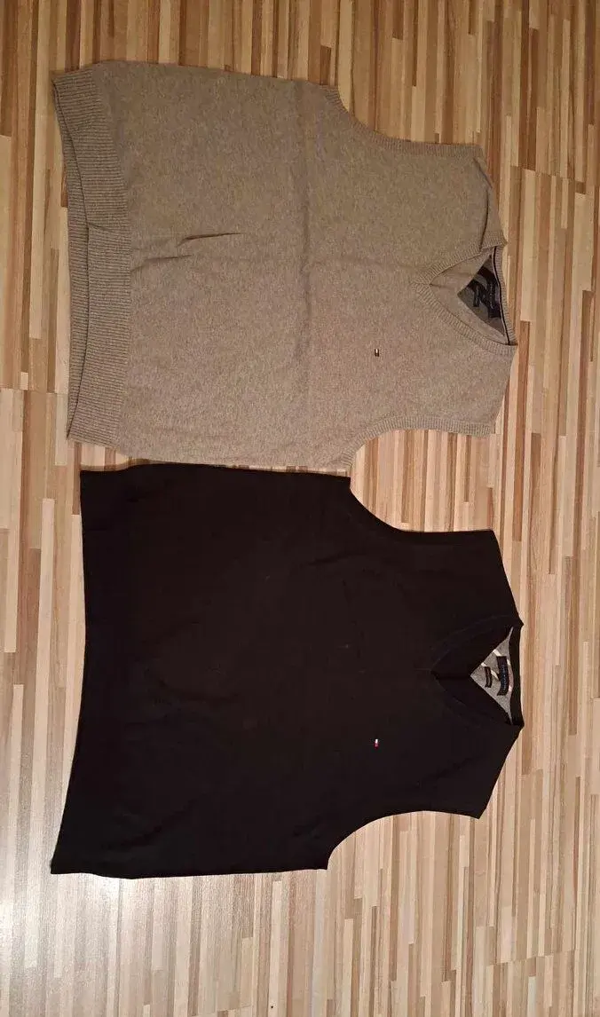 Vesty orig. Tommy Hilfiger velk. XL, čierna a sivá