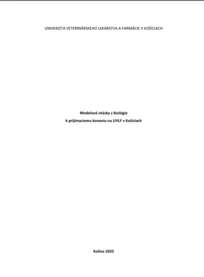 UVLF pdf. Modelové otázky 2025