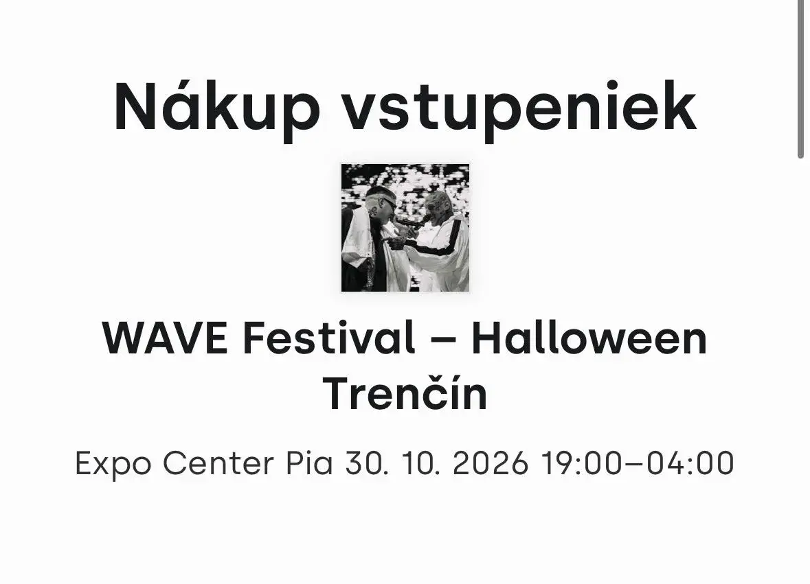 WAVE FESTIVAL - HALLOWEEN Trenčín
