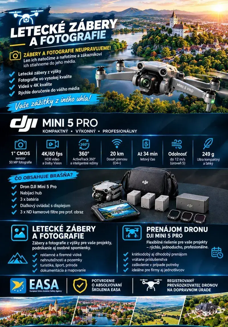 Videozáznam a fotenie pomocou Dronu