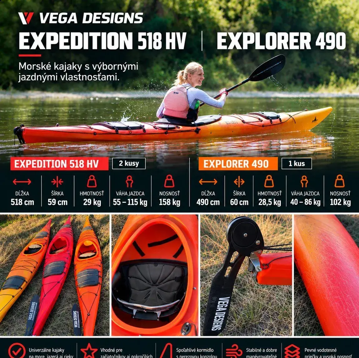 Kajak Vega Expedition 518 a Explorer 490