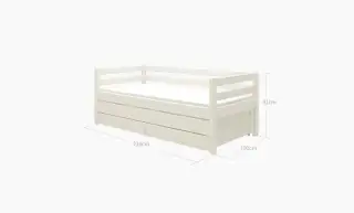 Posteľ FLEXA 90x200cm bielej farby s výbavou