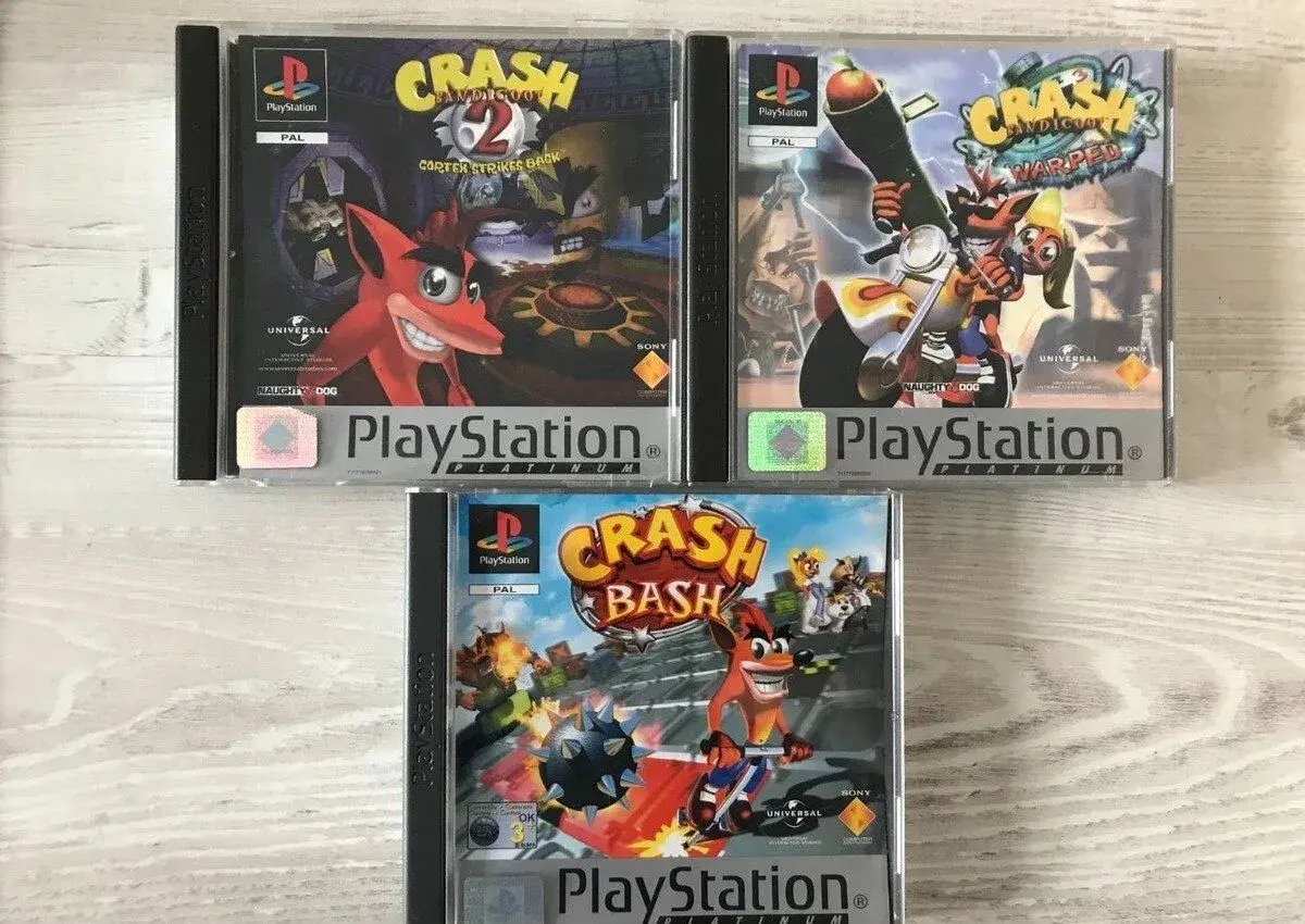 3 hry Crash Bandicoot na ps1 (idu aj na PS2, PS3)